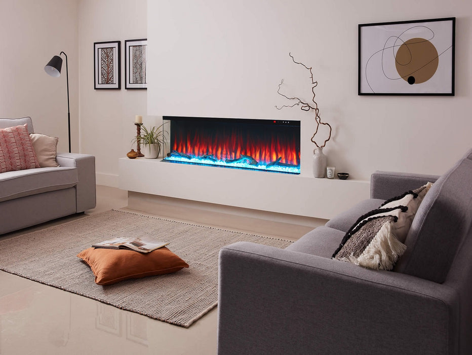 Knightsbridge Inset 3 Sided Media Wall LED Electric Fireplace